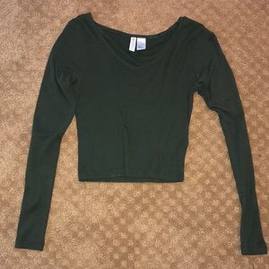 Hunter green long sleeve top